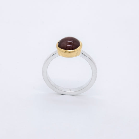 Anillo Kanohi Hecho a Mano Plata 925 Baño Oro 18k Ojo de Alcón