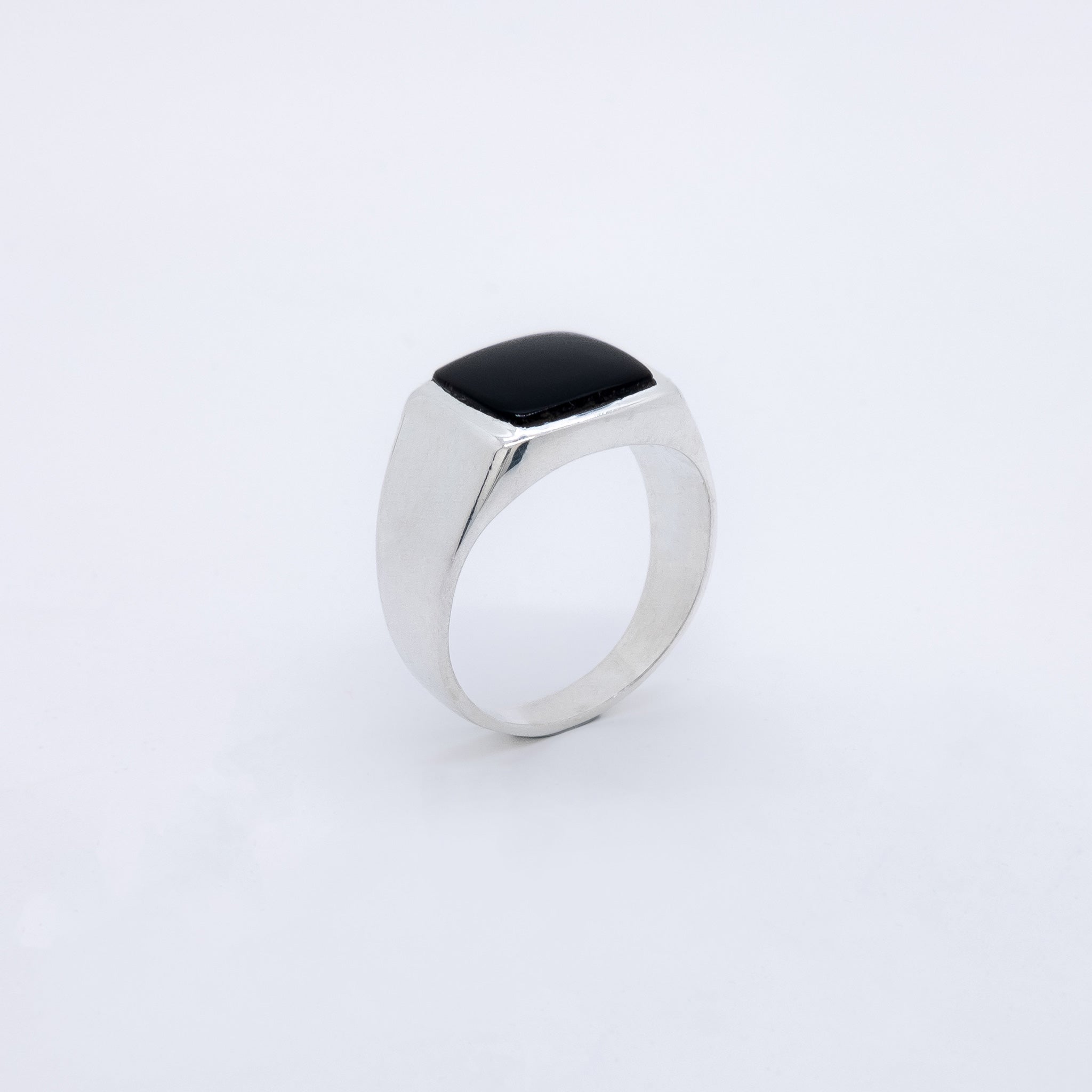 Anillo De Plata Con Piedra Negra Hombre Anillo Lapagua Plata 925 Y