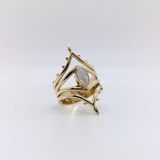 Anillo Geometria Chapado en Oro 18k