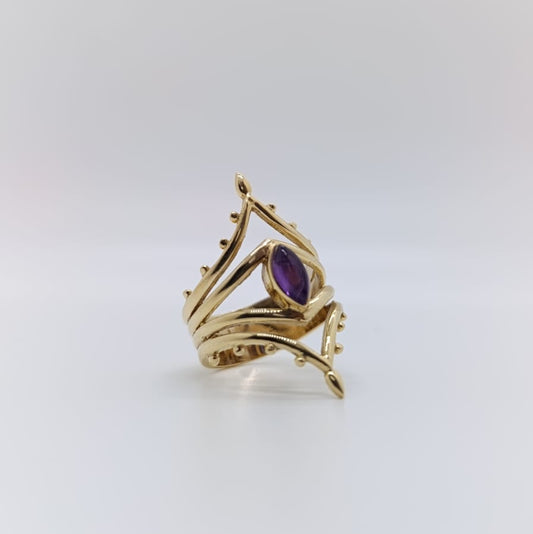Anillo Geometria Chapado en Oro 18k