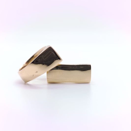 Anillo Sello Rectangular Chapado Oro 18k