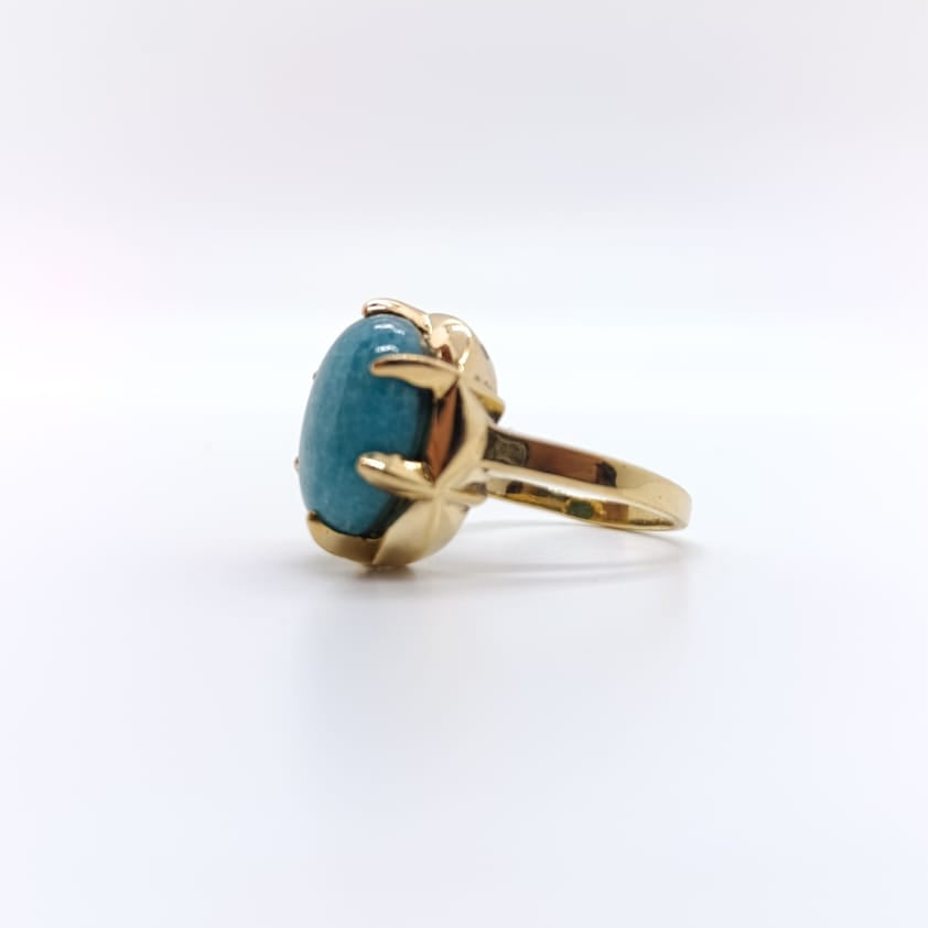 Anillo Turquesa Chapado Oro 18k