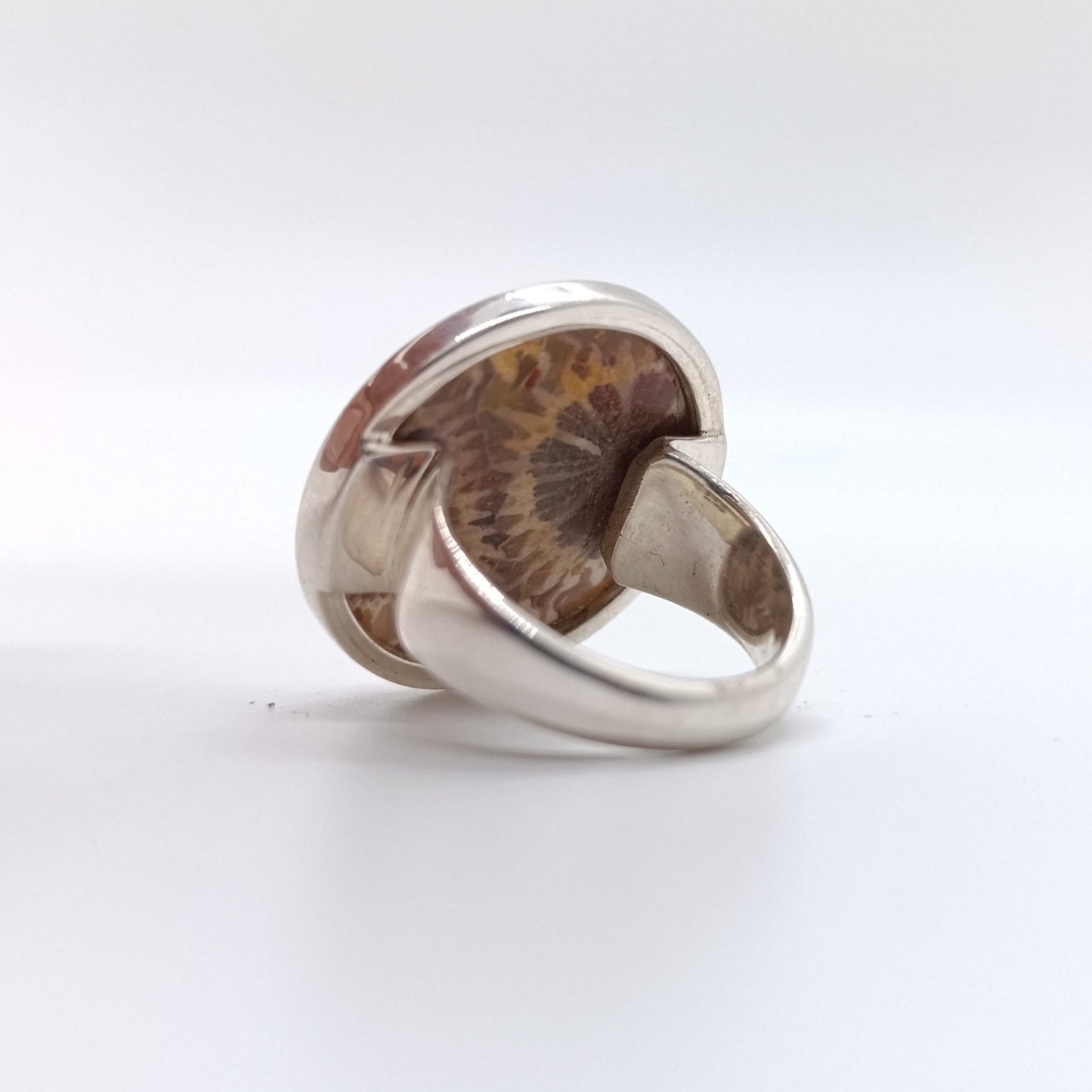 Anillo Fósil de Coral Redondo