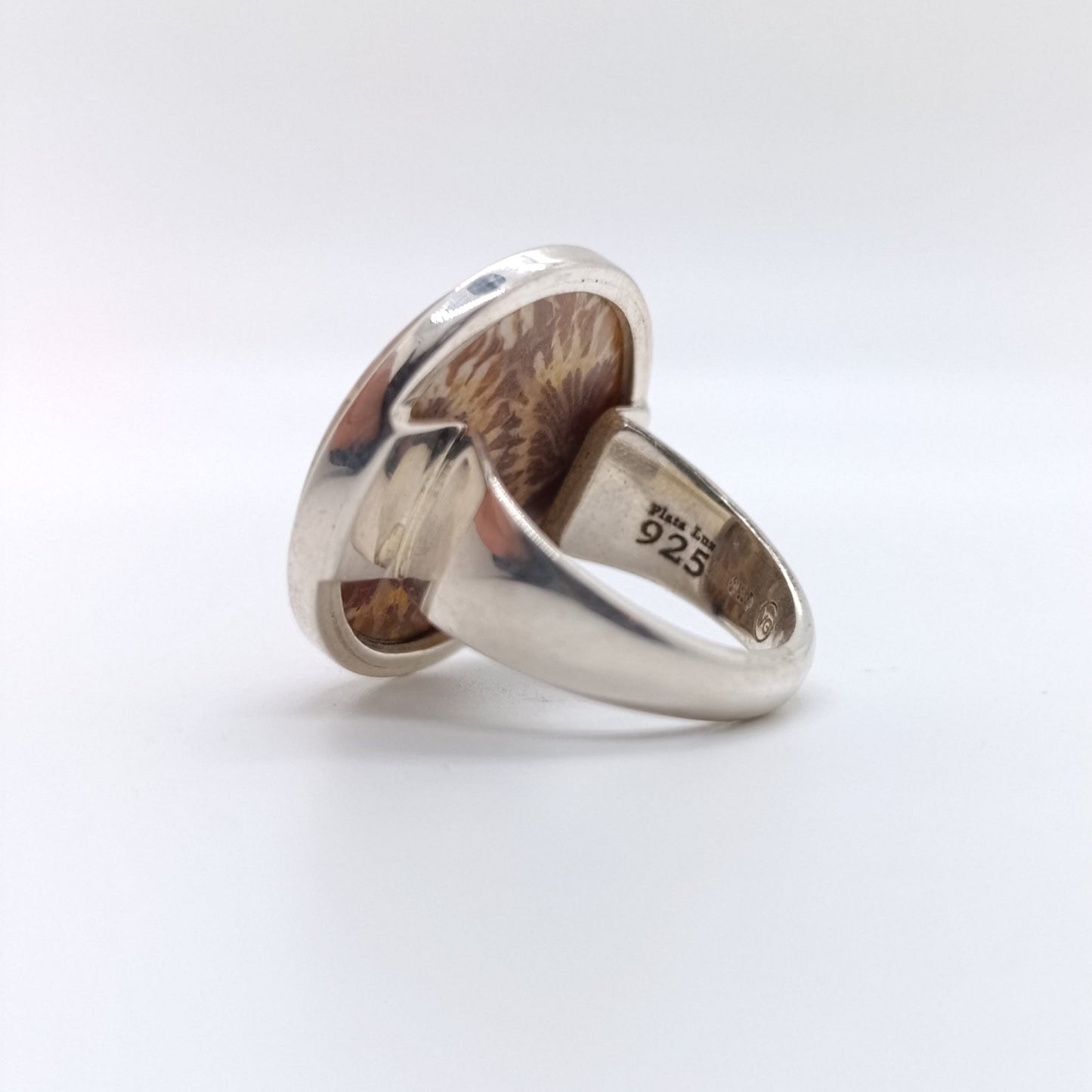 Anillo Fósil de Coral Redondo