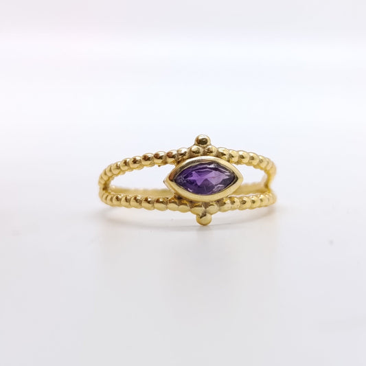 Anillo Ojo Chapado en Oro