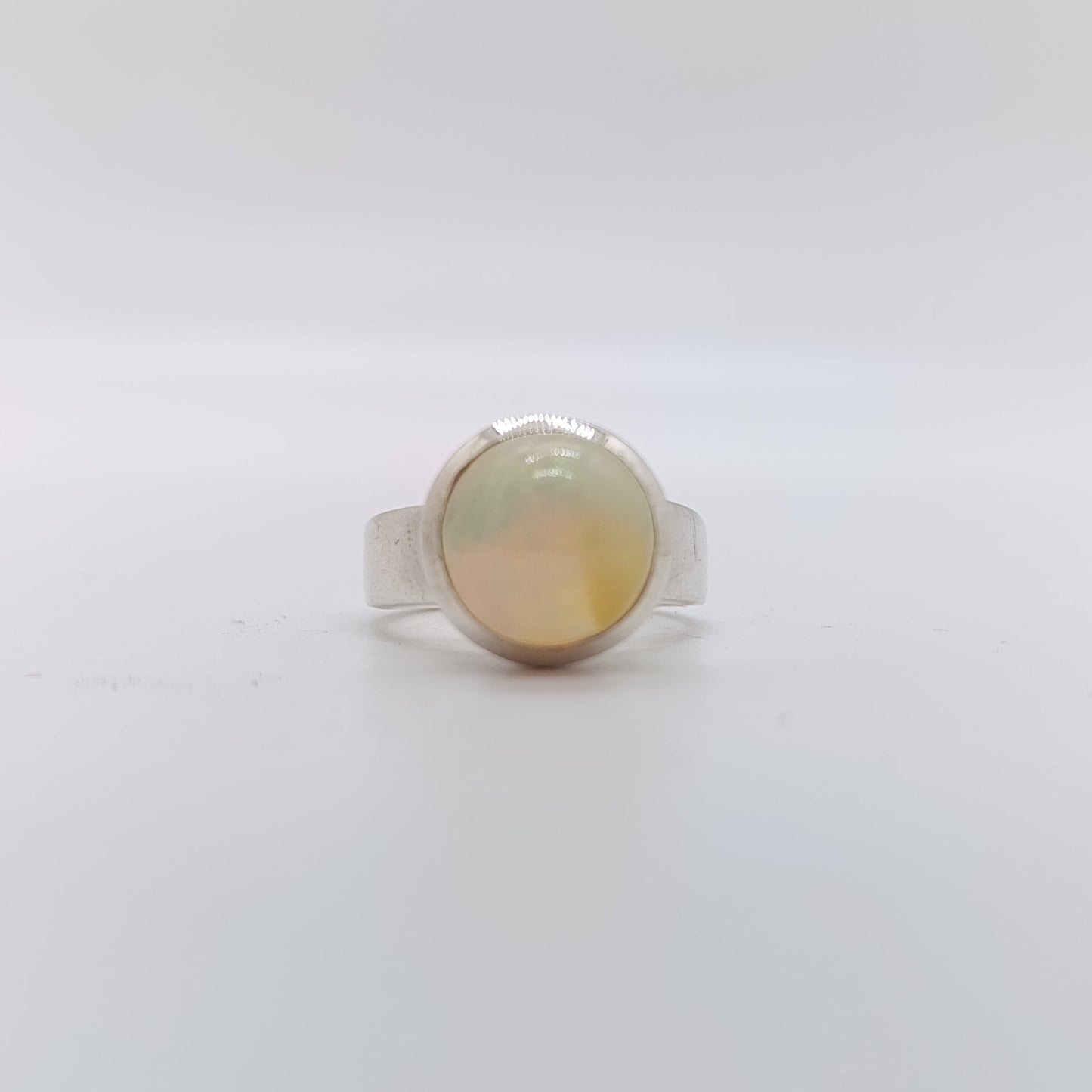 Anillo Opalo Walo Redondo Calidad AAA