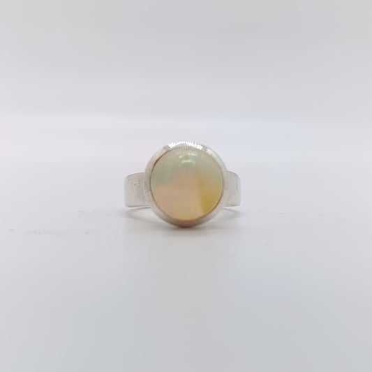 Anillo Opalo Walo Redondo Calidad AAA
