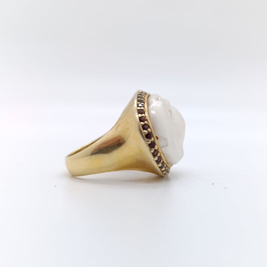 Anillo Perla Barroc Plata Chapada Oro 18k