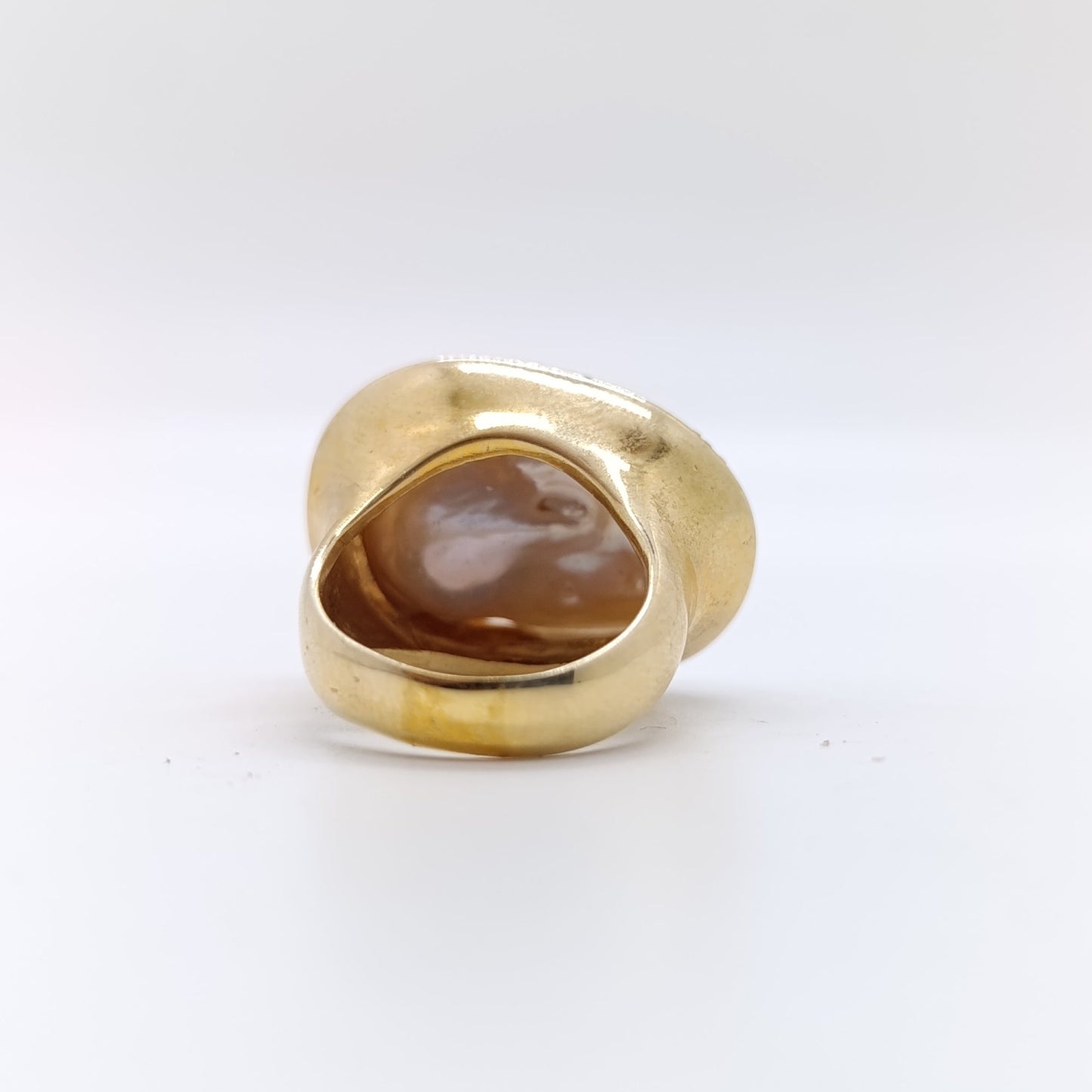 Anillo Perla Barroc Plata Chapada Oro 18k