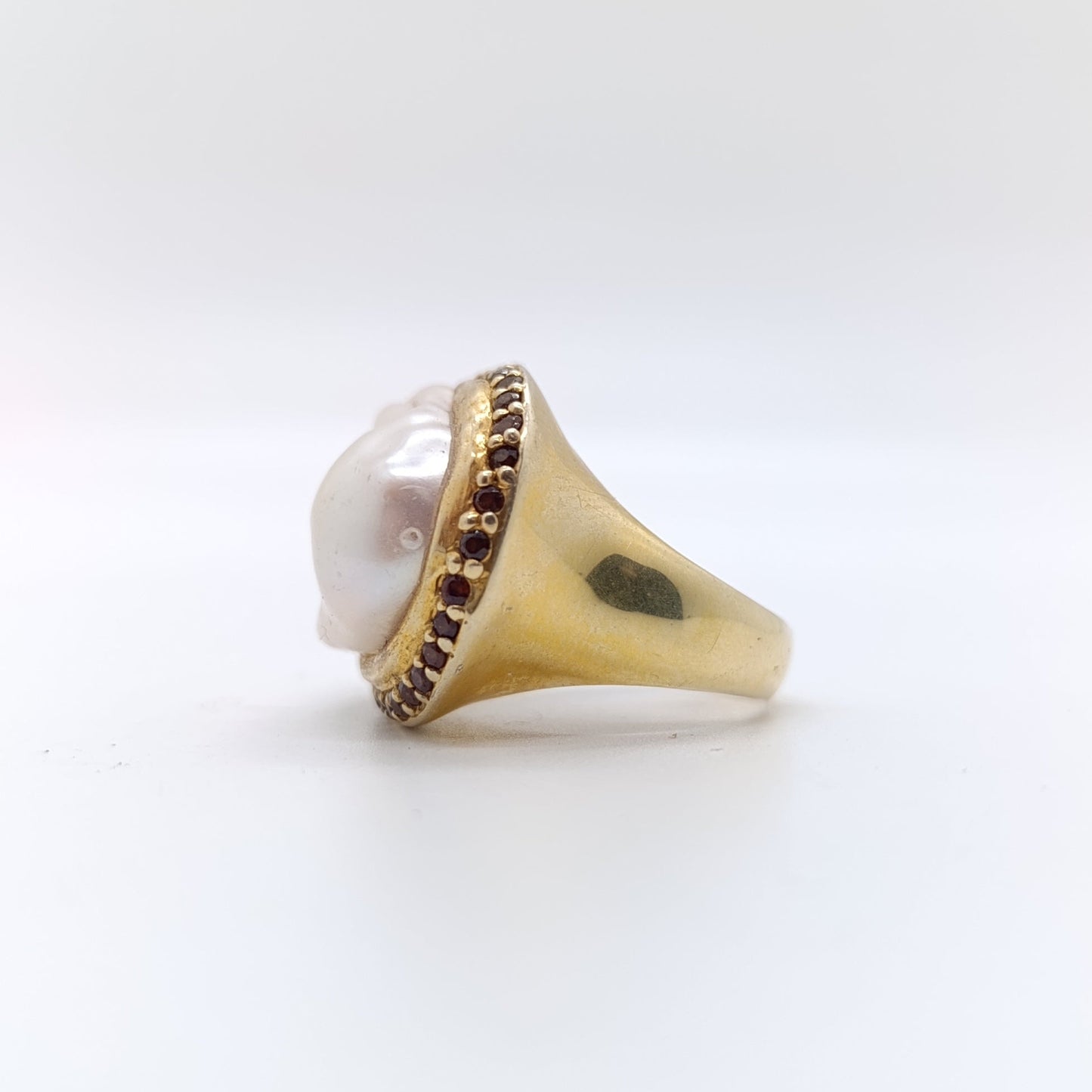 Anillo Perla Barroc Plata Chapada Oro 18k