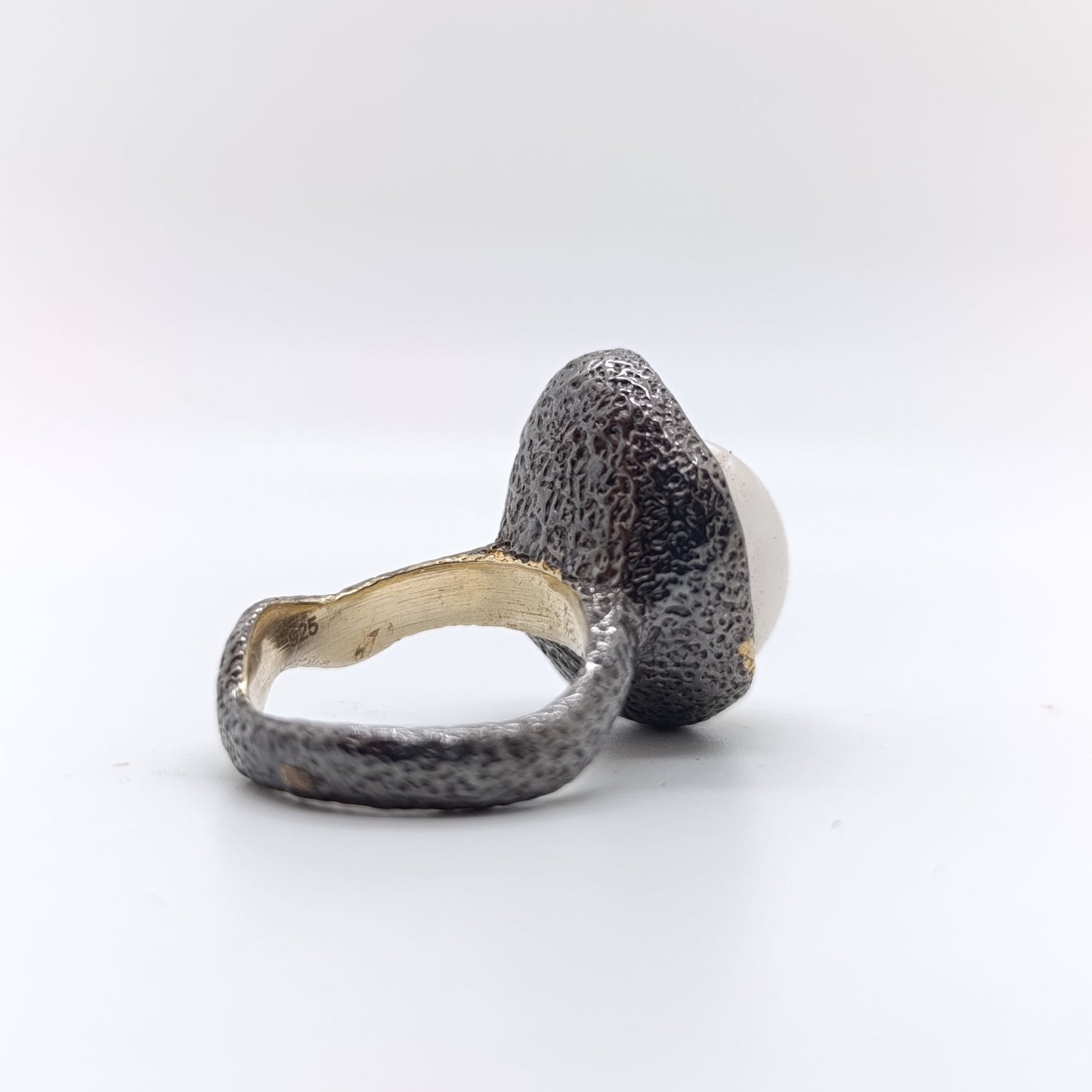Anillo Perla Semi Barroca Chapado Oro 18k