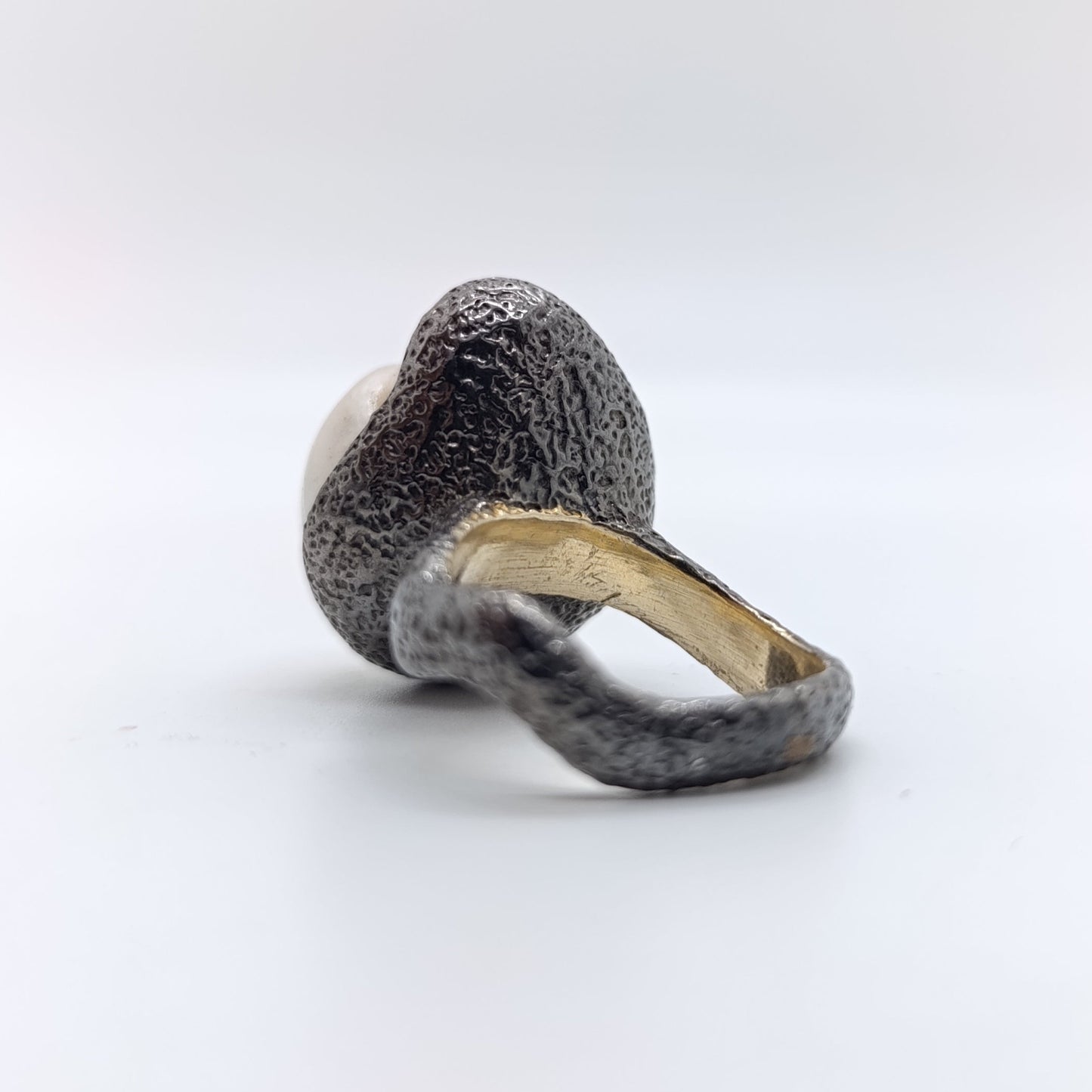 Anillo Perla Semi Barroca Chapado Oro 18k