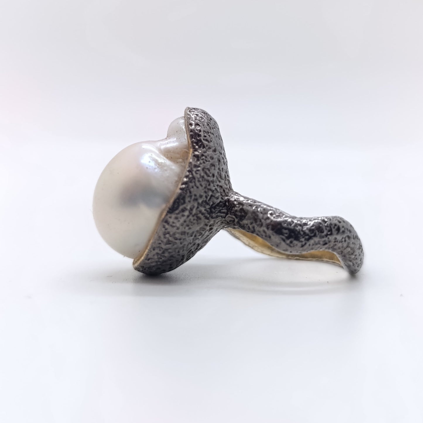 Anillo Perla Semi Barroca Chapado Oro 18k
