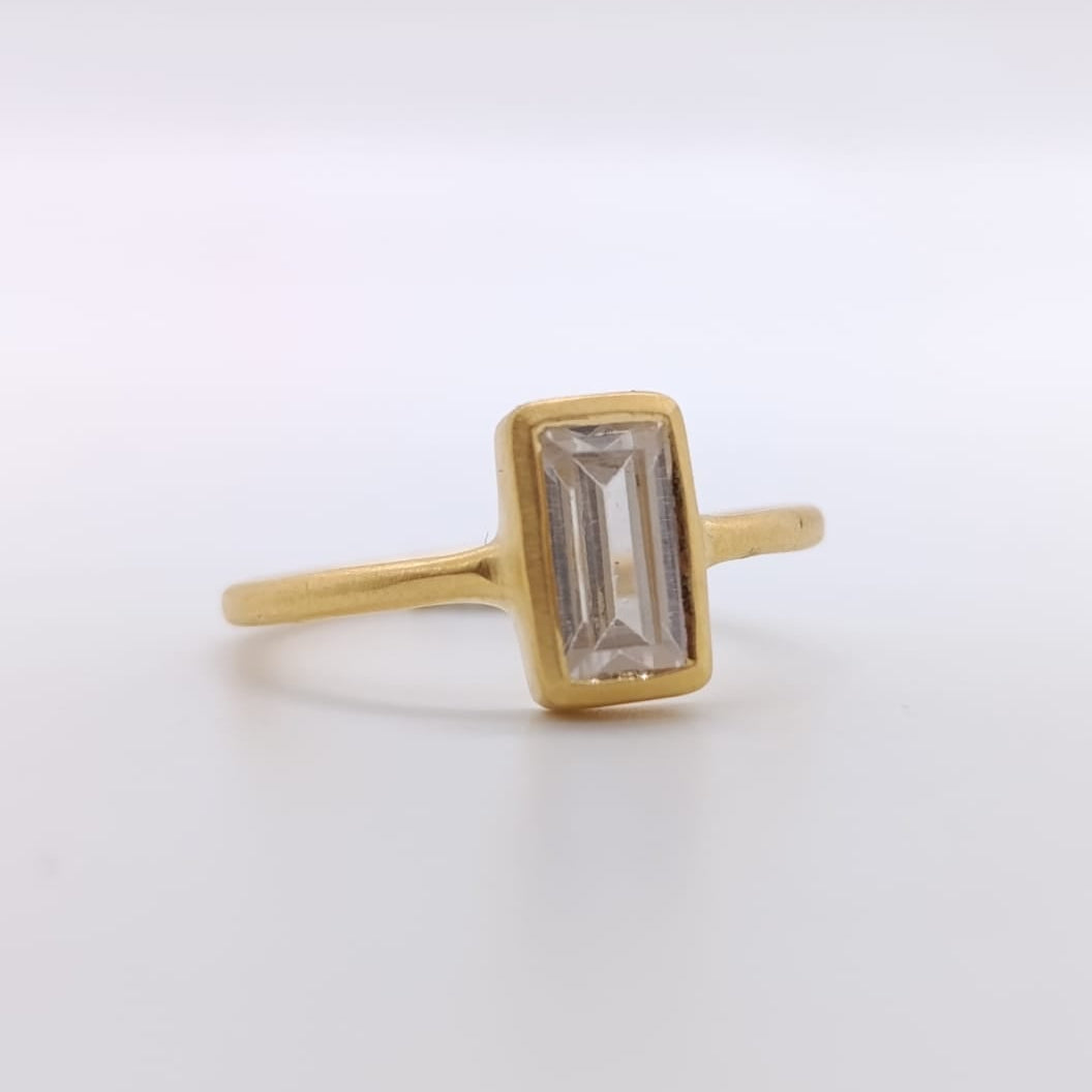 Anillo Topacio Chapado Oro 18k