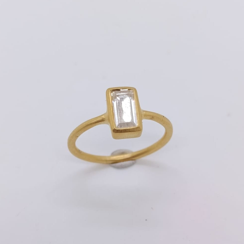 Anillo Topacio Chapado Oro 18k
