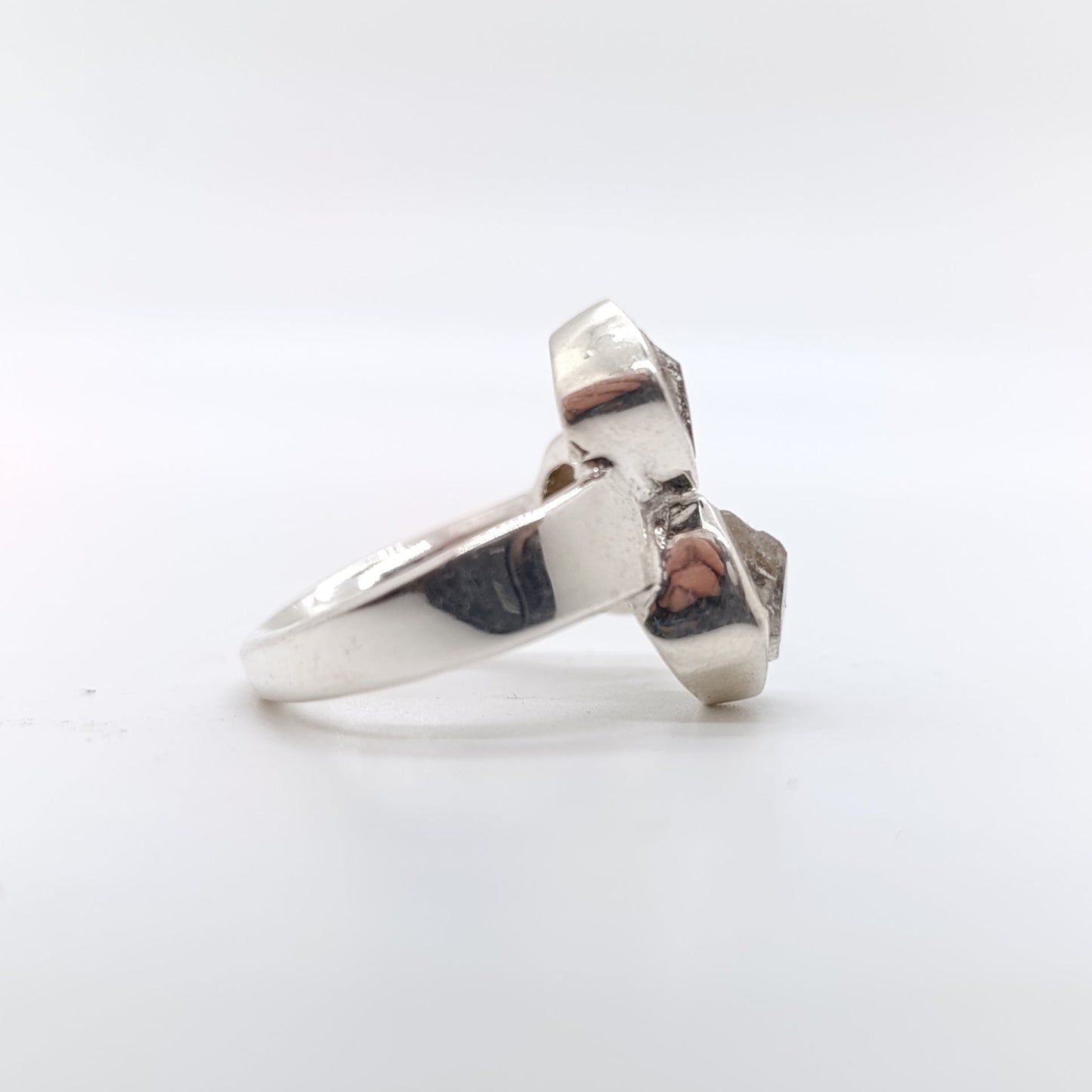 Anillo Tri  Herkimer Hecho a Mano