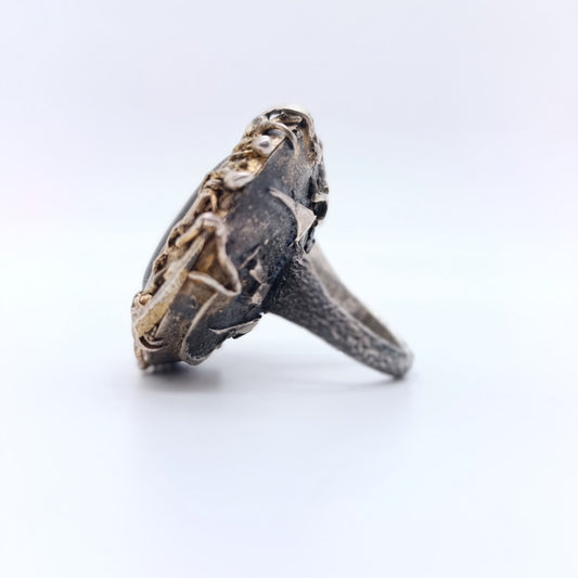Anillo Redondo Obsidiana