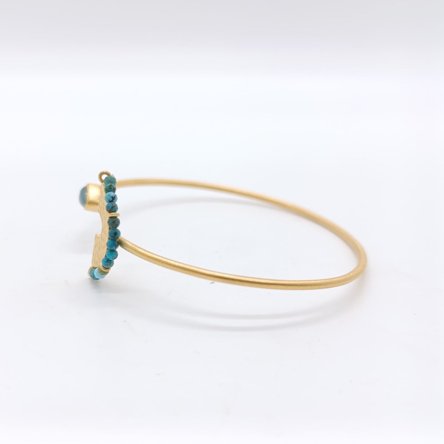 Pulsera DemiSol Turquesa Chapado Oro 18k Mate