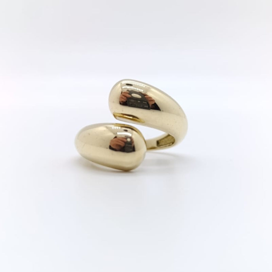 Anillo Double Round Chapado Oro 18k