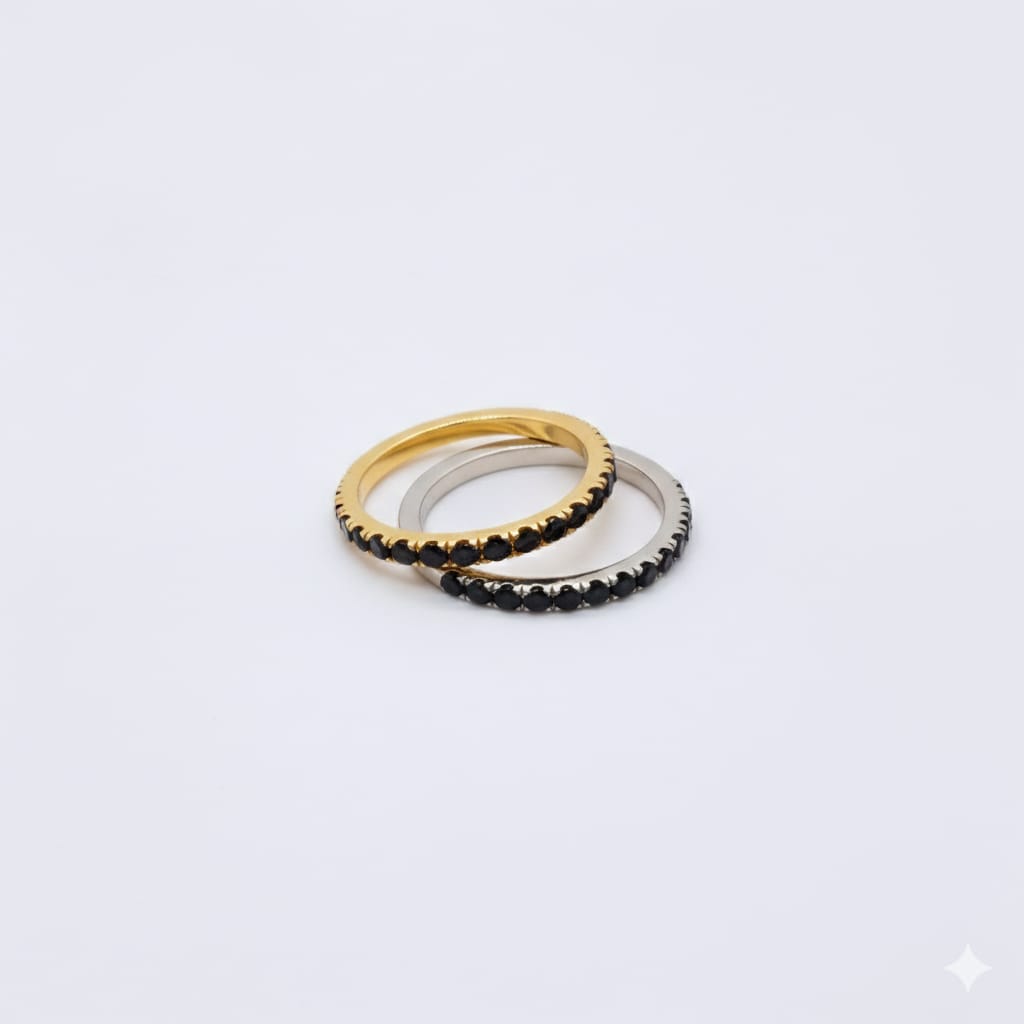 Anillo Kohatu Plata 925 Baño Oro 18k y Circonitas