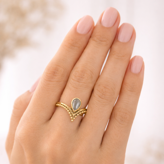 Anillo Punta Chapado Oro 18k