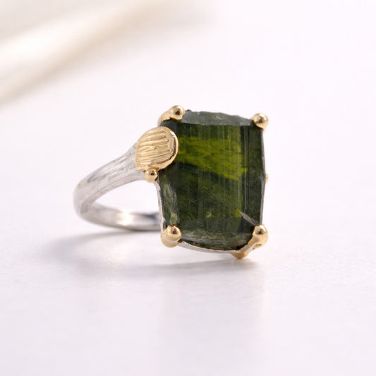 Anillo Turmalina Verdelita