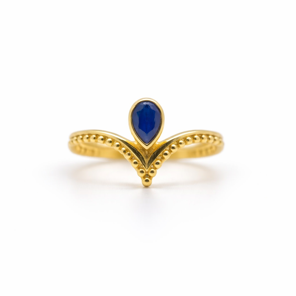 Anillo Punta Chapado Oro 18k