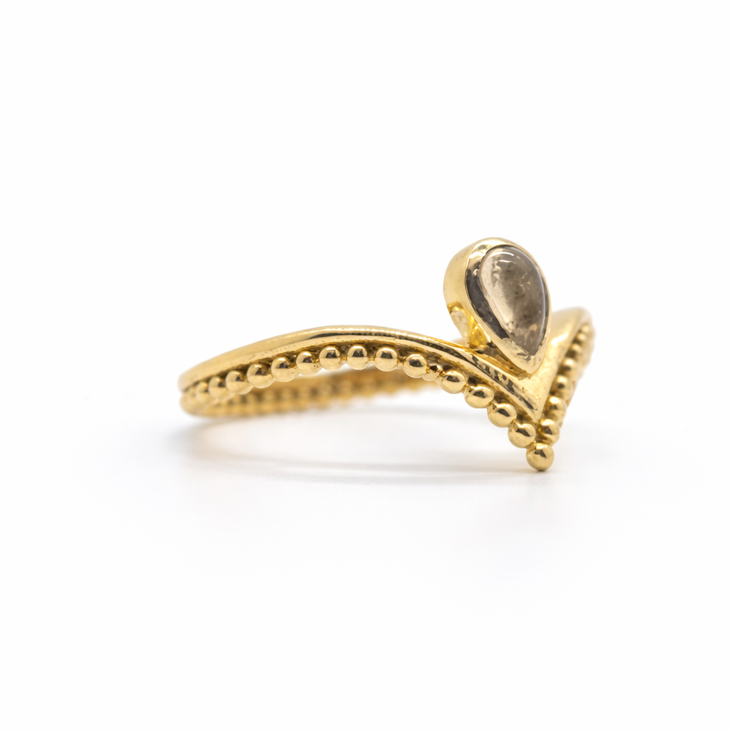 Anillo Punta Chapado Oro 18k