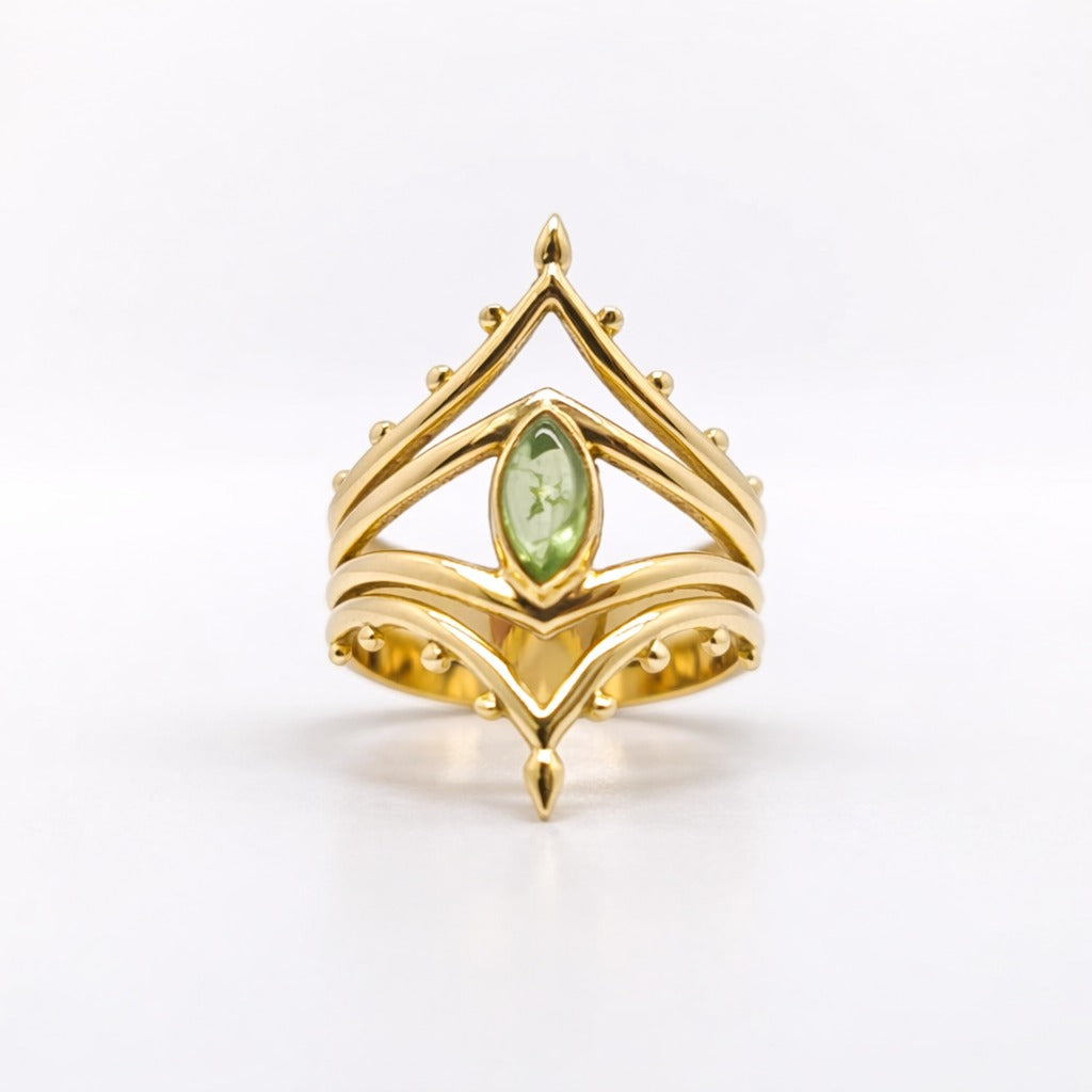 Anillo Geometria Chapado en Oro 18k