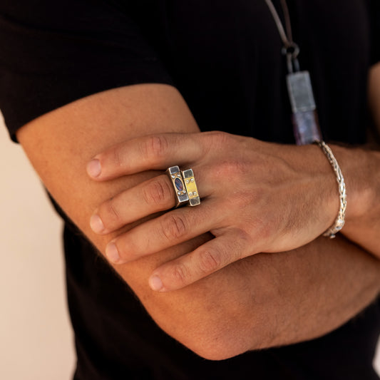 anillo plata oro artesania opalo luz 1