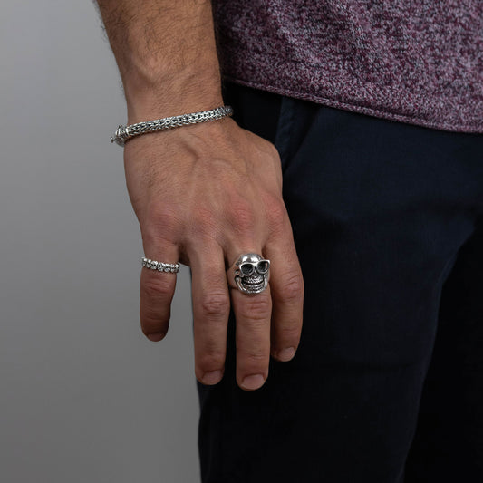 IC: ANILLO PLATA CALAVERA GAFAS