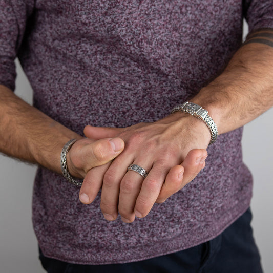 ic: 2 pulsera plata hombre