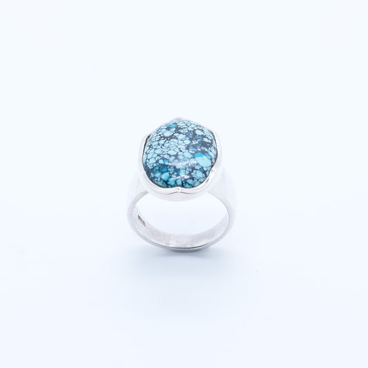 Anillo Turquesa MultiDot Plata 930 Hecho a Mano Fairmined