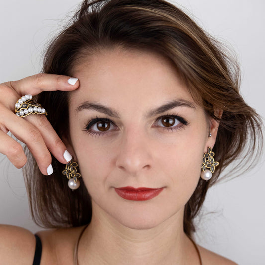 Pendiente Flower S - Plata Luz