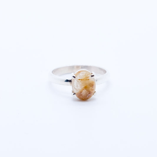 Anillo Cuarzo con Rutilo Venus Plata 925 Fairmined Hecho a Mano