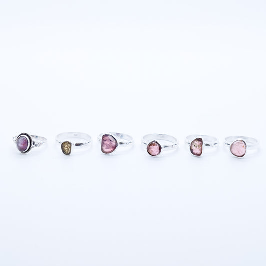 Anillo Agarimo Turmalina Multicolor Plata 925 Ecológica