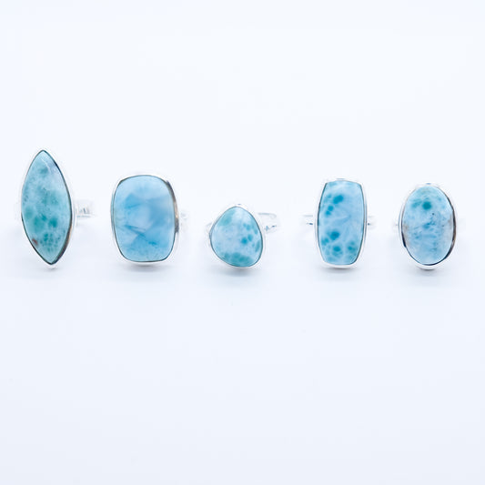 Anillos Larimar Agape Plata 925 Ecológica Hecho a Mano