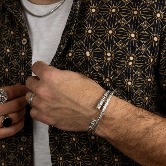 Pulsera Folk V - Plata Luz