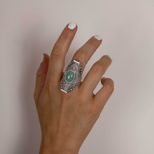 IC: ANILLO PLATA 925 TURQUESA NATURAL