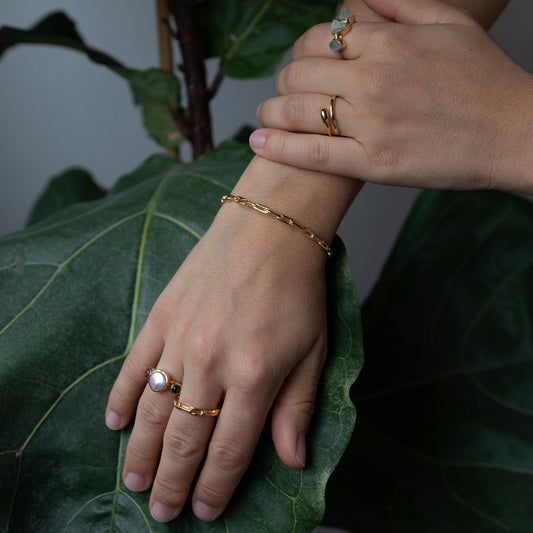 Anillo Chain Plata Chapada Oro 18k
