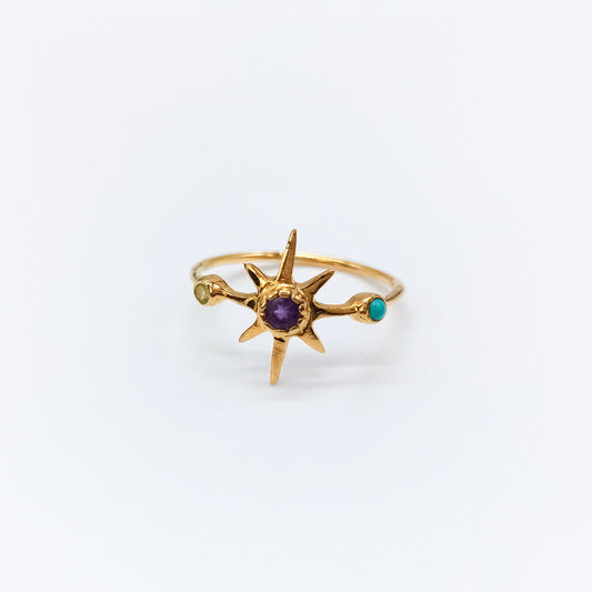 Anillo Soleil Plata 925 Chapada Oro