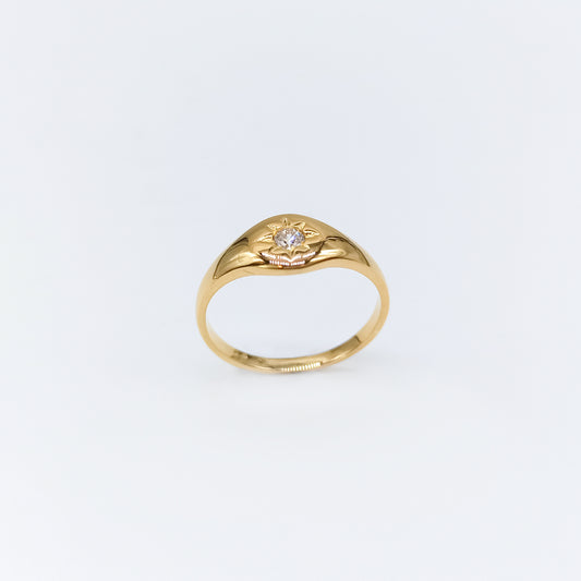 Anillo Étoile Filante Plata 925 Chapada en Oro