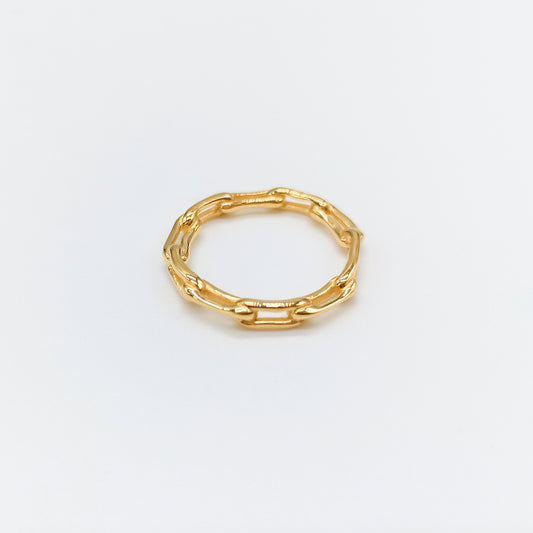 Anillo Chain Plata Chapada Oro 18k