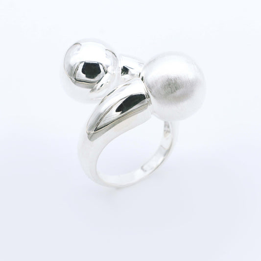 IC: ANILLO PLATA 925 BOLAS MATIZADA