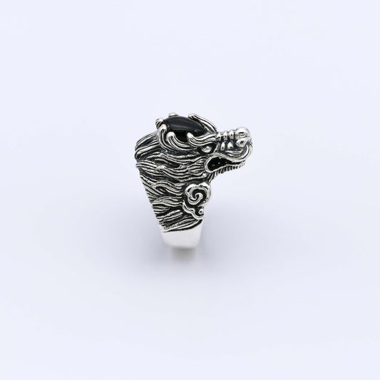 Anillo Black Dragon - Plata Luz