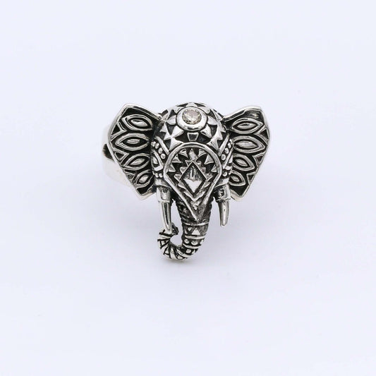 IC: ANILLO PLATA 925 CUARZO NATURAL ELEFANTE