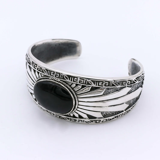 Pulsera hombre onix negro Masoandro - Plata Luz