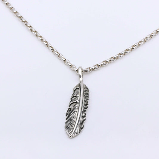 Colgante Pluma L - Plata Luz
