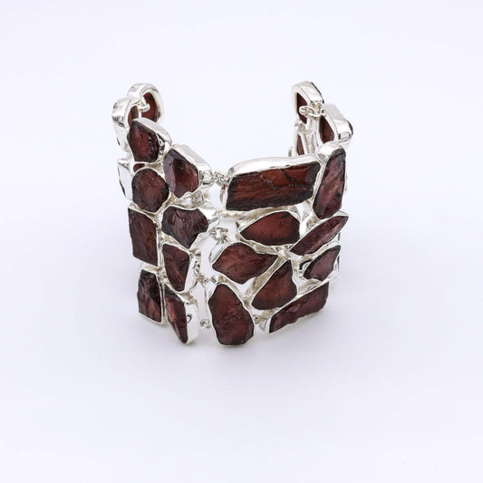 Pulsera Granate Rustic - Plata Luz
