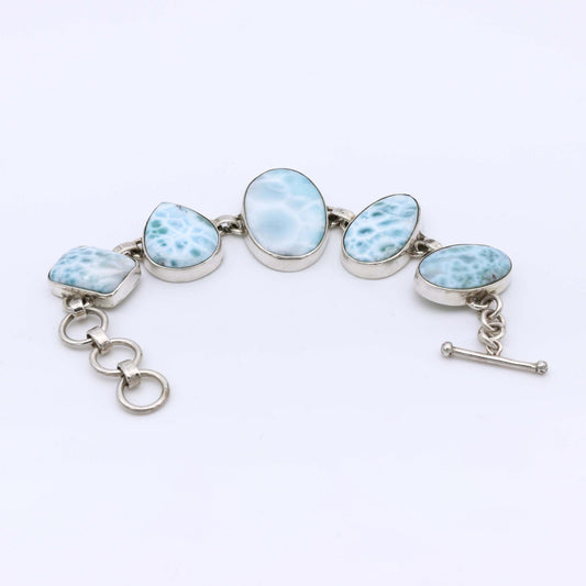 Pulsera Larimar - Plata Luz